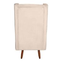 Poltrona Amamentação Aquila Com Puff Veludo Off Pés Palito - Fratello - 7