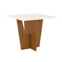 Mesa De Jantar Danielly 90 Cm Tampo Reto Nature Off White – Henn - 1