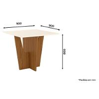 Mesa De Jantar Danielly 90 Cm Tampo Reto Nature Off White – Henn - 2