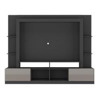 Rack Estante Com Painel Tv 65" E 2 Portas Catar Multimóveis Br3395 Preto/lacca Fumê - 2