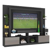 Rack Estante Com Painel Tv 65" E 2 Portas Catar Multimóveis Br3395 Preto/lacca Fumê - 6