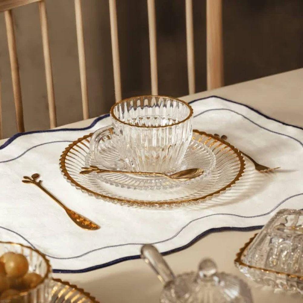 Conjunto De Xícaras Para Café Com Pires Em Cristal Imperatriz Com 8 Peças 110ml Wolff - 5