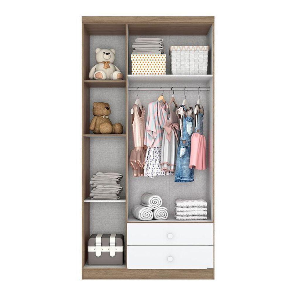 Quarto De Bebê Pique-esconde Com Berço Bala De Menta Rústico Branco - Henn - 3