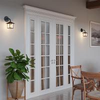 Kit 2 Arandela Colonial Nina Quadrada Vidro Liso E27 Bivolt Preto