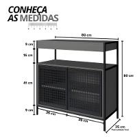 Ármario Gabinete Para Banheiro Industrial Com Portas De Metal Sem Cuba Grafite - 2