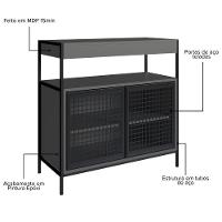 Ármario Gabinete Para Banheiro Industrial Com Portas De Metal Sem Cuba Grafite - 3