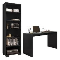 Mesa Para Computador Gávea E Livreiro Office Preto Trama - Móveis Leão - 1