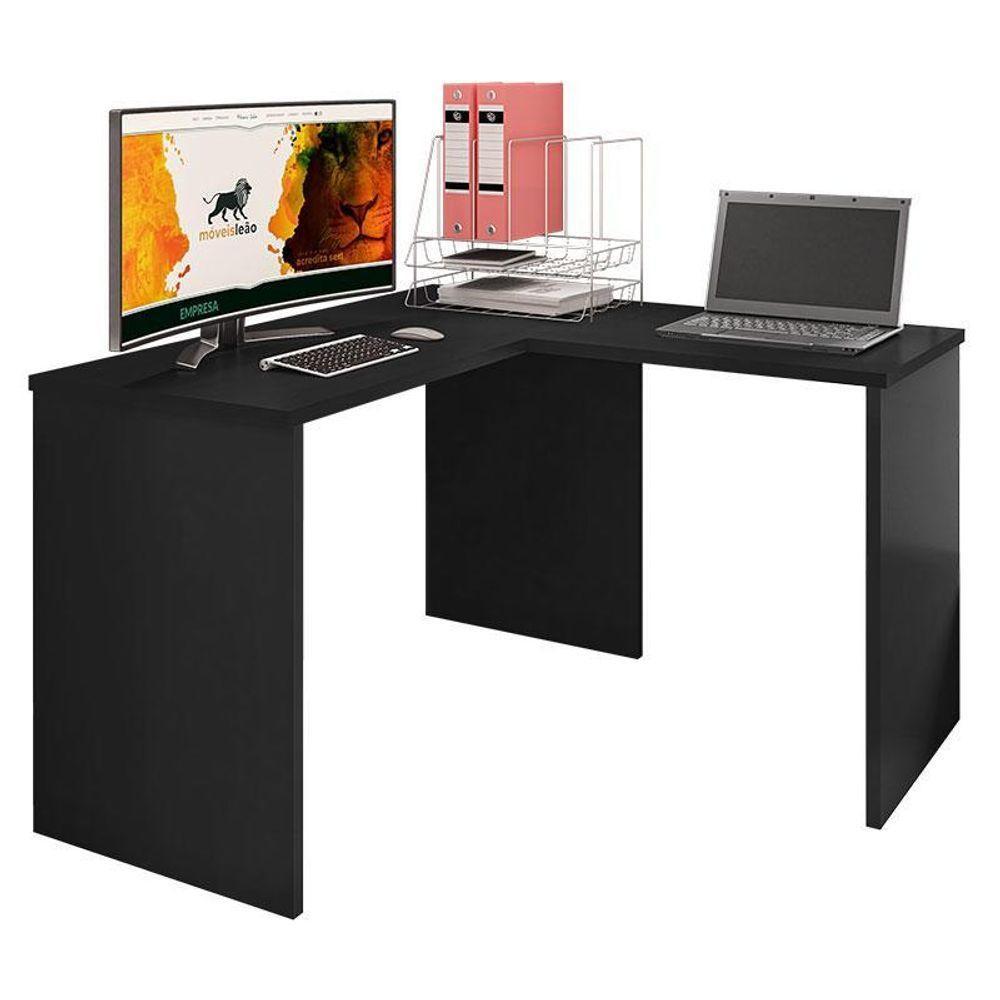 Mesa Para Computador Ambiente Gávea Com Extensora Preto Trama - Móveis Leão - 2