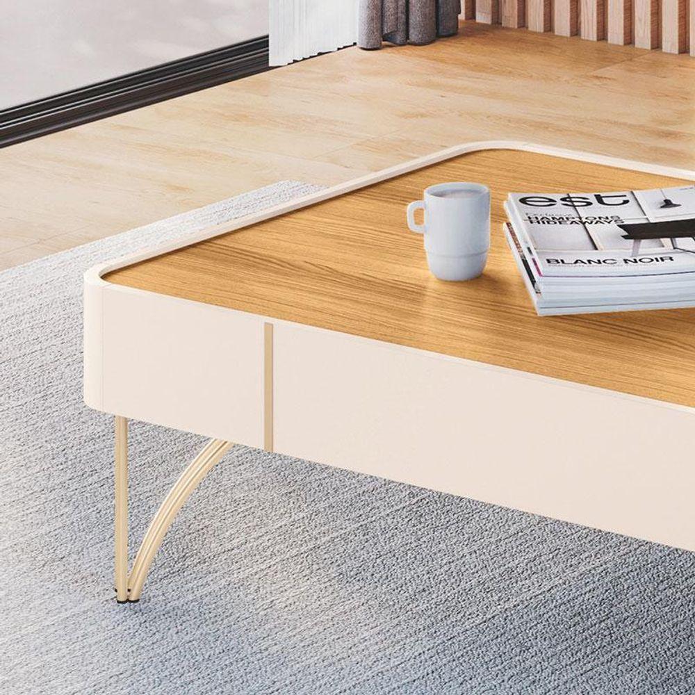 Mesa De Centro Cadenza Off White Cinamomo - Hb Móveis - 2