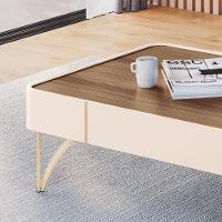 Mesa De Centro Cadenza Off White Castanho - Hb Móveis - 2