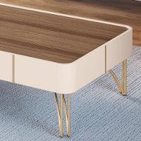 Mesa De Centro Cadenza Off White Castanho - Hb Móveis - 3