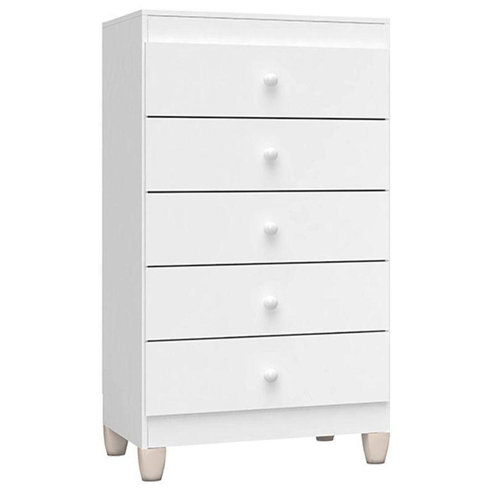 Quarto De Bebê 3 Portas Com Gaveteiro Ternura Baby E Berço Lila Branco Brilho - Incorplac - 4