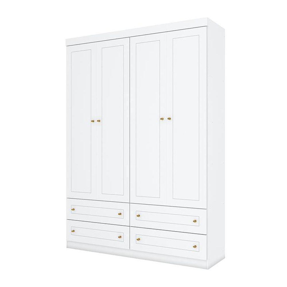 Quarto De Bebê Mississipi 4 Portas Com Berço Montessoriano Americano Branco Hp - Henn - 2