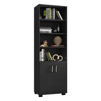 Mesa Para Computador Gamer Drx 9000 E Livreiro Office Com Portas Pequenas Preto Trama Vermelho - Móveis Leão - 3