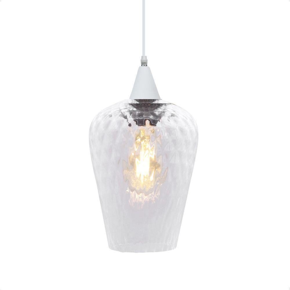 Lustre Pendente Taschibra Monalisa G Boreal Transparente E27 Bivolt Branco - 3
