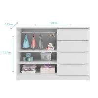 Quarto De Bebê Blenda Com Berço Multifuncional Cleo Branco Acetinado – Phoenix - 5