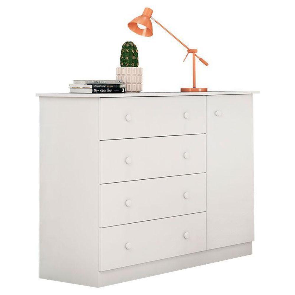 Quarto De Bebê Helena Com Berço Doce Sonho Branco Brilho - Phoenix - 4