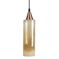 Lustre Pendente Taschibra Anne Rigato âmbar E27 Bivolt Cobre - 3