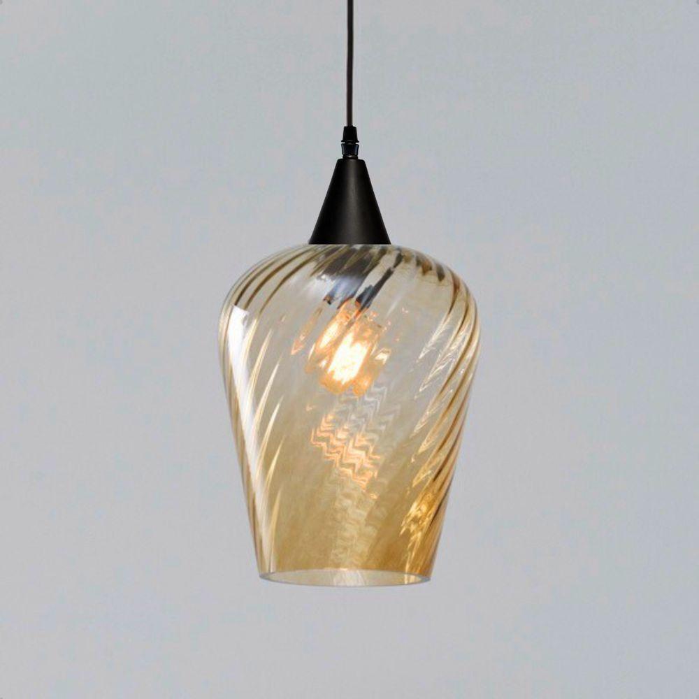 Lustre Pendente Taschibra Monalisa G Rigato âmbar E27 Bivolt Preto - 2