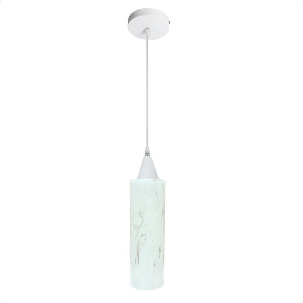 Lustre Pendente Taschibra Anne Murano Leitoso Transparente E27 Bivolt Branco - 1