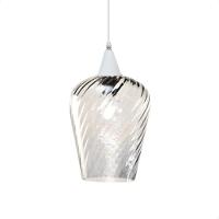 Lustre Pendente Taschibra Monalisa G Rigato Transparente E27 Bivolt Branco - 1