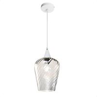 Lustre Pendente Taschibra Monalisa G Rigato Transparente E27 Bivolt Branco - 3