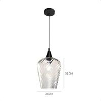 Lustre Pendente Taschibra Monalisa G Rigato Transparente E27 Bivolt Branco - 4