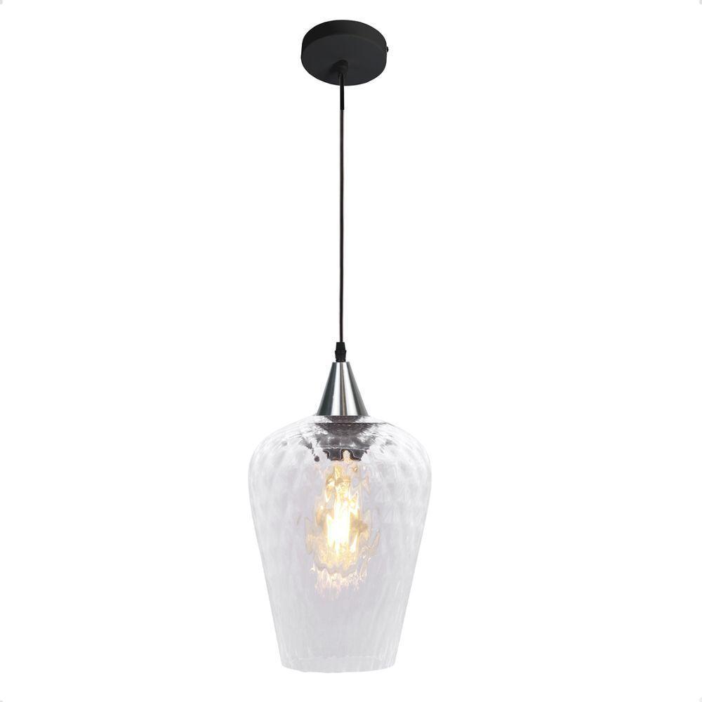 Lustre Pendente Taschibra Monalisa G Boreal Transparente E27 Bivolt Prata - 1