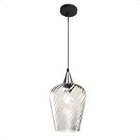 Lustre Pendente Taschibra Monalisa G Rigato Transparente E27 Bivolt Prata - 3