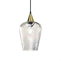 Lustre Pendente Taschibra Monalisa G Rigato Transparente E27 Bivolt Ouro - 1