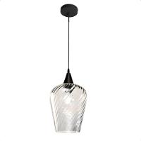 Lustre Pendente Taschibra Monalisa G Rigato Transparente E27 Bivolt Preto - 3