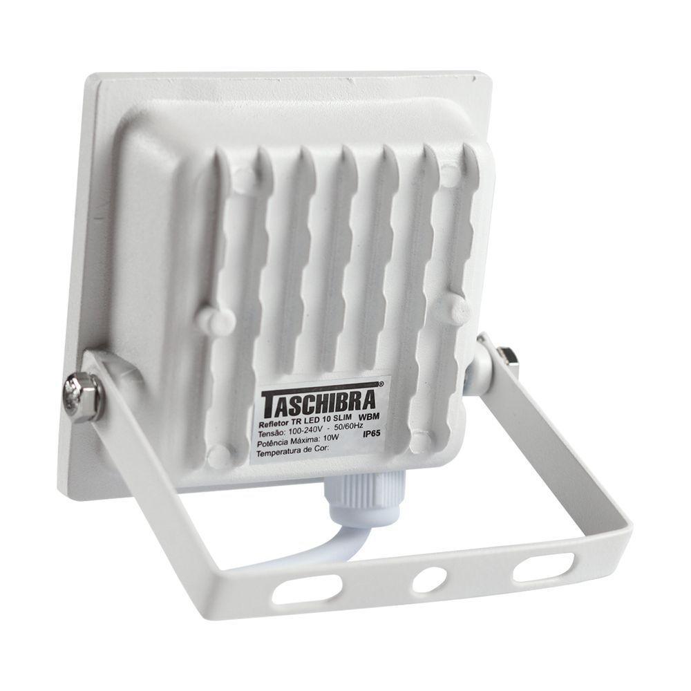 Kit 3 Refletor Holofote Taschibra Led Tr Slim 20w Verde Prova Da água Ip65 Branco Bivolt - 6