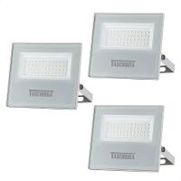 Kit 3 Refletor Holofote Taschibra Led Tr Slim 20w Verde Prova Da água Ip65 Branco Bivolt - 1
