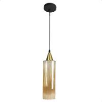 Lustre Pendente Taschibra Anne Rigato âmbar E27 Bivolt Ouro - 1