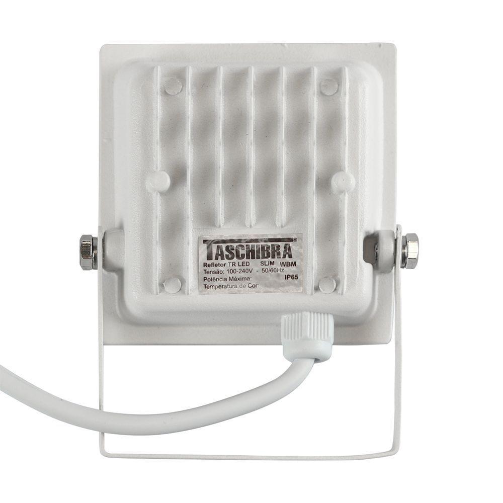 Kit 2 Refletor Holofote Taschibra Led Tr Slim 20w Verde Prova Da água Ip65 Branco Bivolt - 5