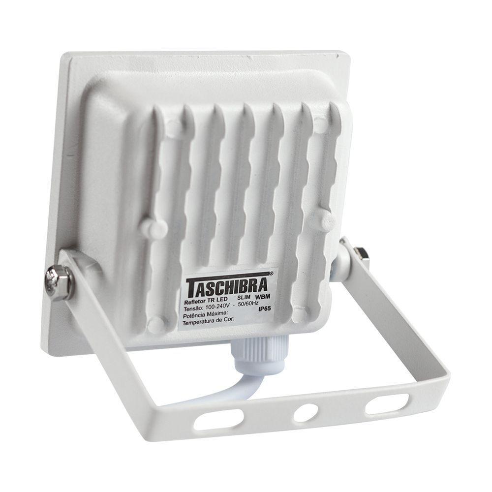 Kit 2 Refletor Holofote Taschibra Led Tr Slim 20w Verde Prova Da água Ip65 Branco Bivolt - 6