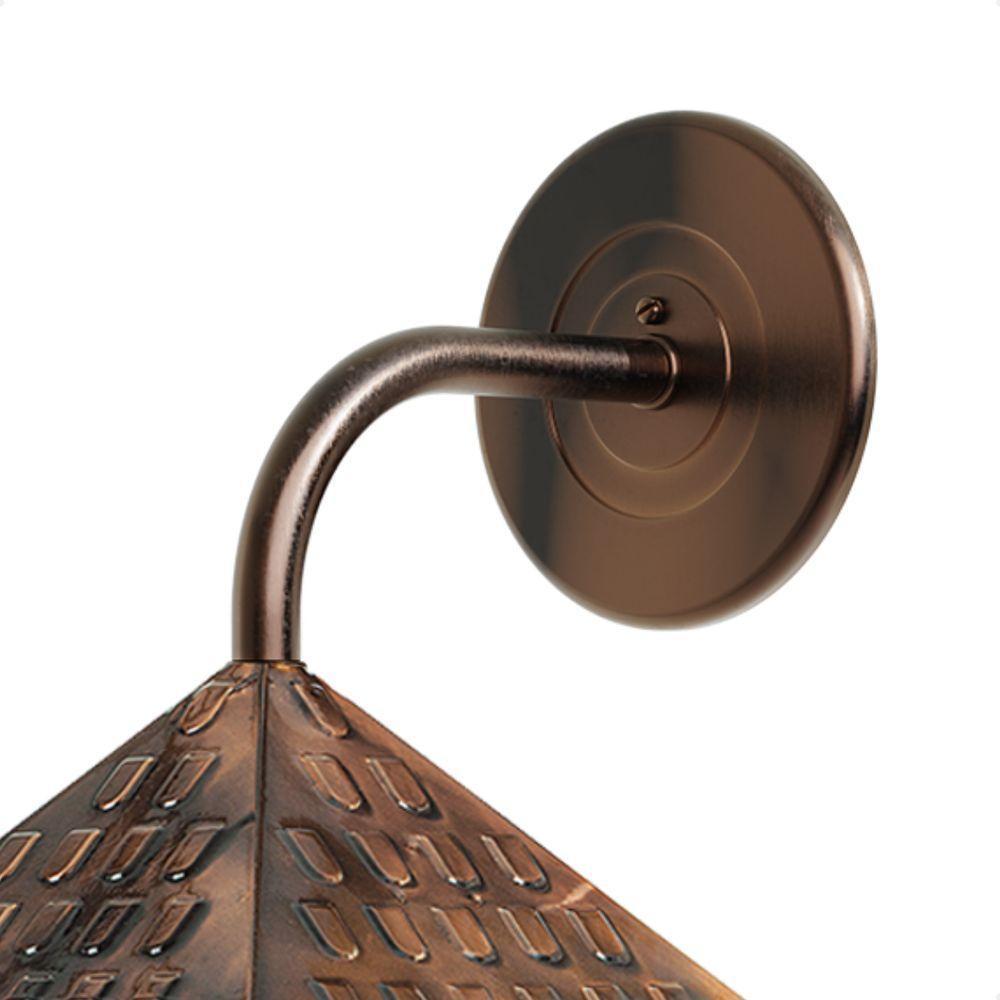 Arandela Colonial Quadrada Vidro Pontilhado E27 Bivolt Cobre - 2