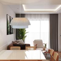 Lustre Pendente Blumenau Gaia Macramê 50cm E27 Bivolt Branco Com Bege - 2