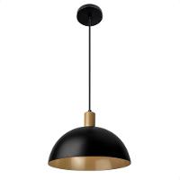 Lustre Pendente Blumenau Bia Meia Lua E27 Bivolt Preto Com Dourado - 2