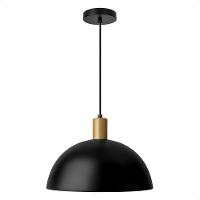 Lustre Pendente Blumenau Bia Meia Lua E27 Bivolt Preto Com Dourado - 6