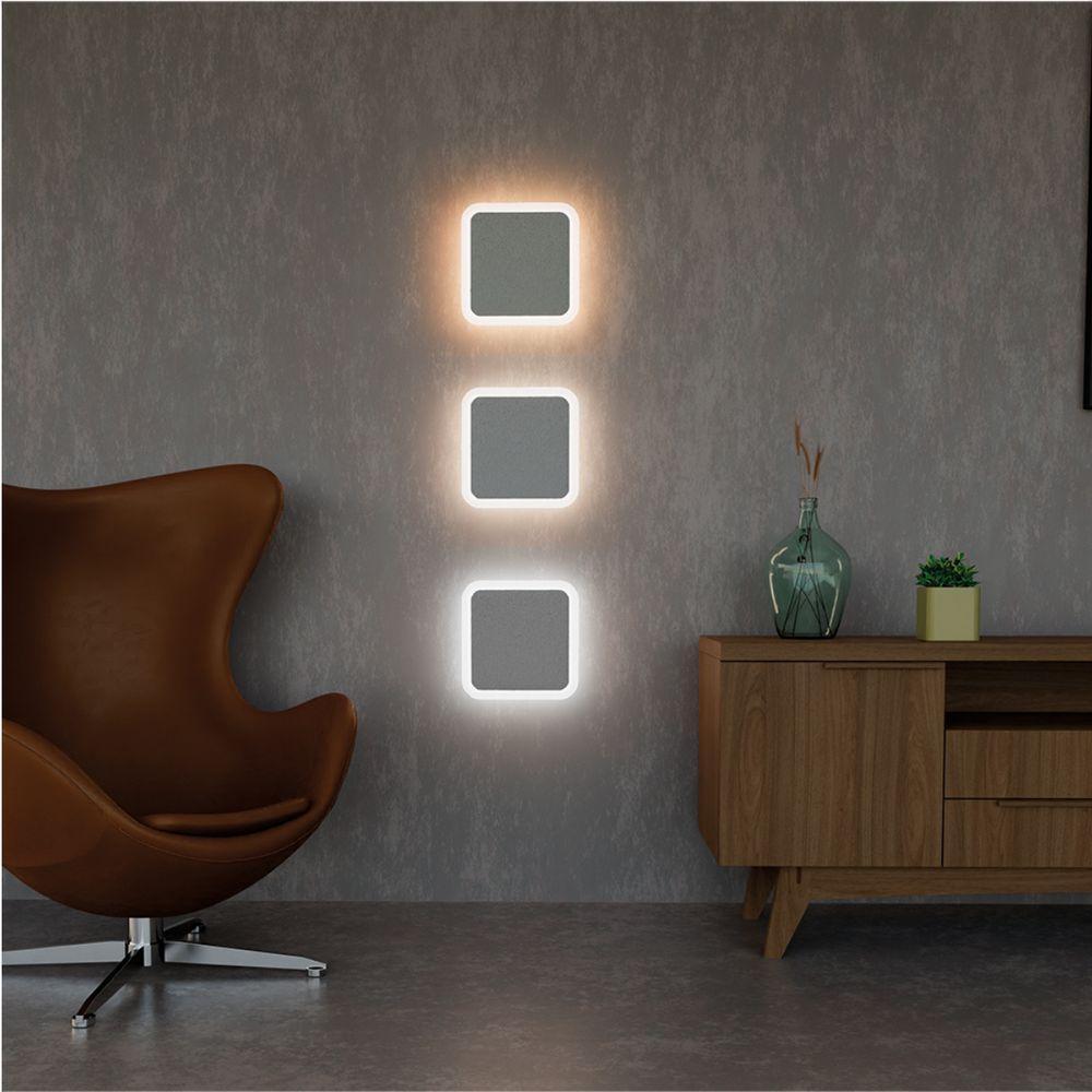 Arandela Moderno Led Taschibra Optic Square 3 Em 1 Bivolt Branco - 4