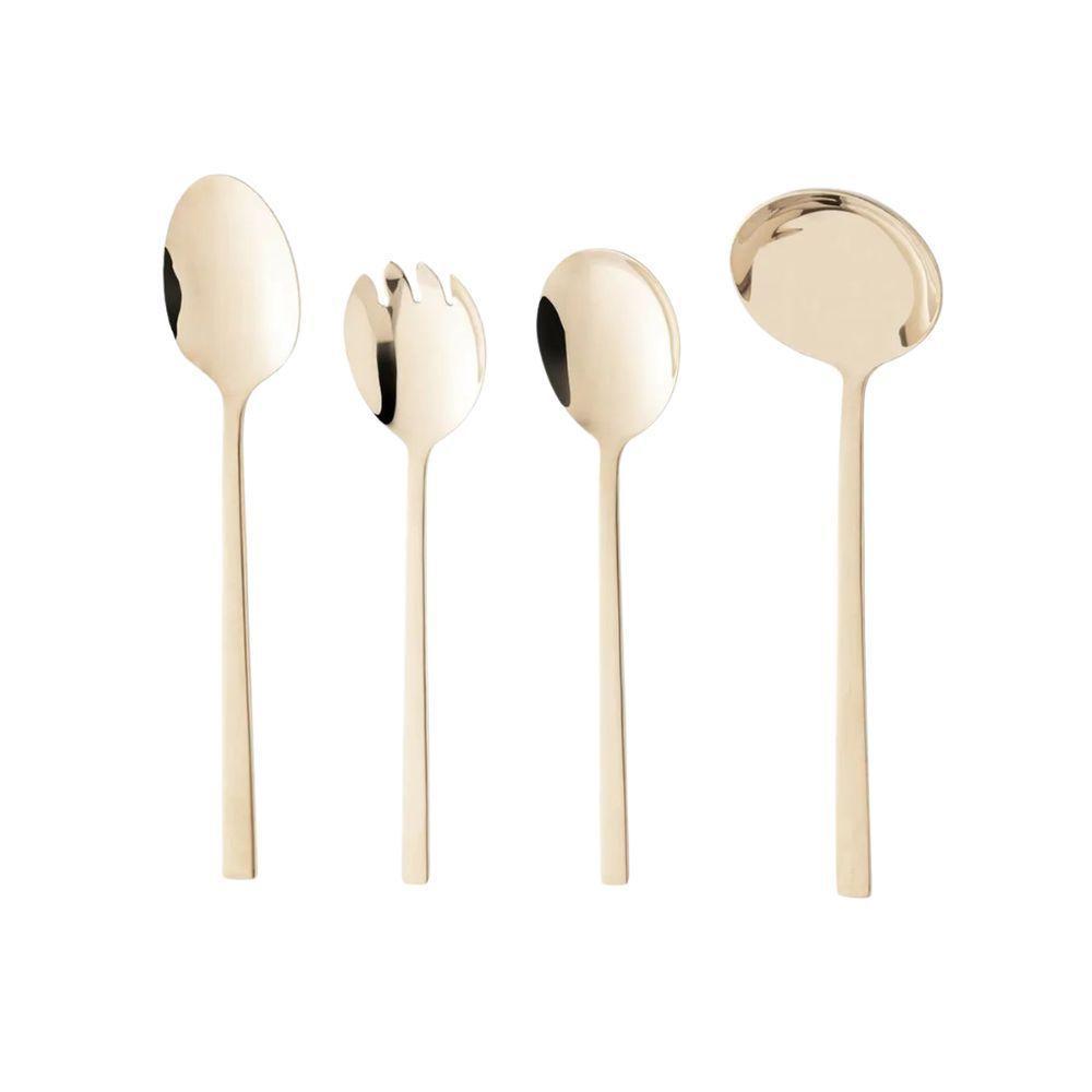 Jogo De Utensílios Para Servir Em Inox Firenze Com 4 Peças Wolff Champanhe - 1