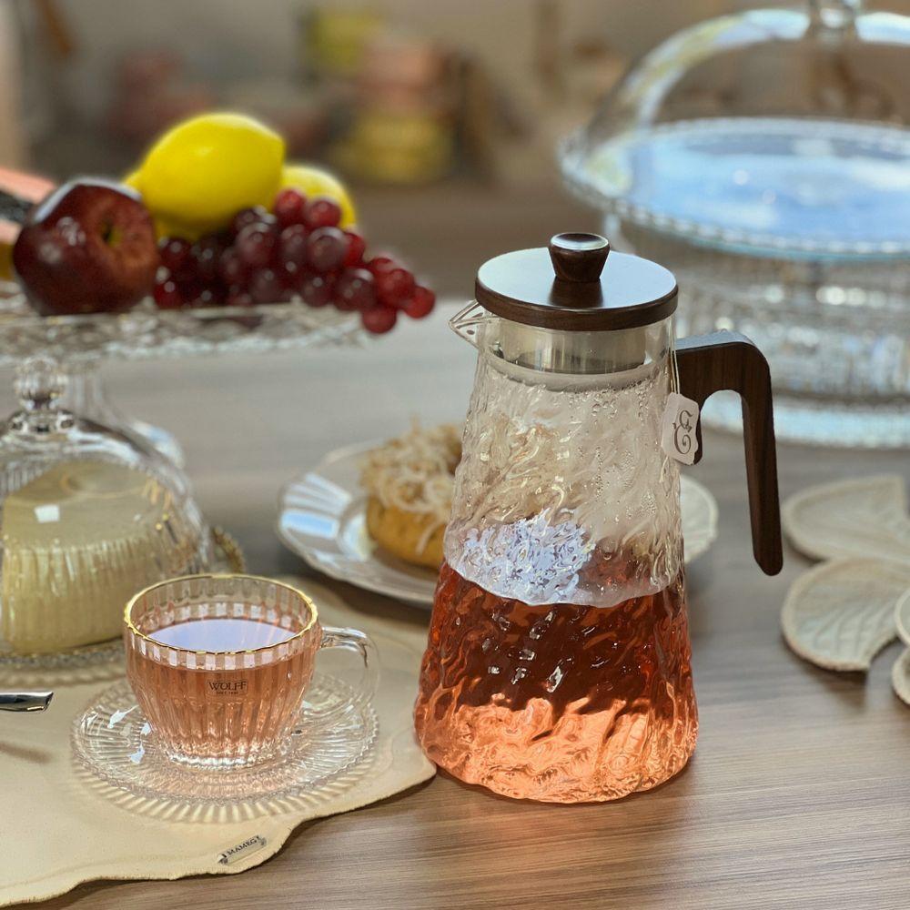 Jarra Em Vidro Borossilicato Com Tampa Em Bambu 1,5l Wolff - 2