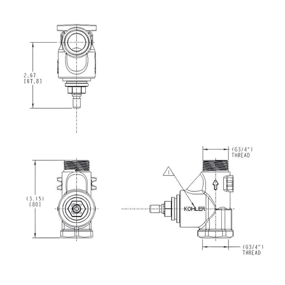 Base Registro Pressão 3/4 Kohler 27340br-k-na - 3