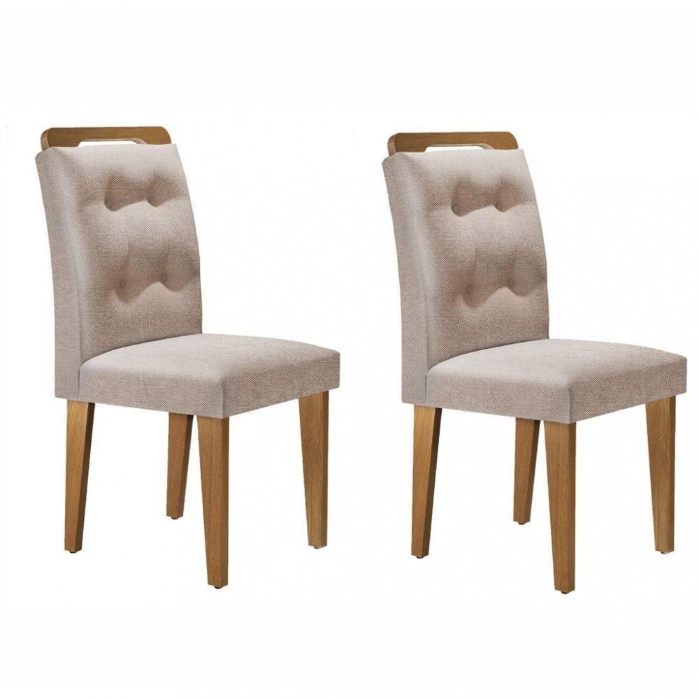 Conjunto 02 Cadeiras Imbuia linho - 5