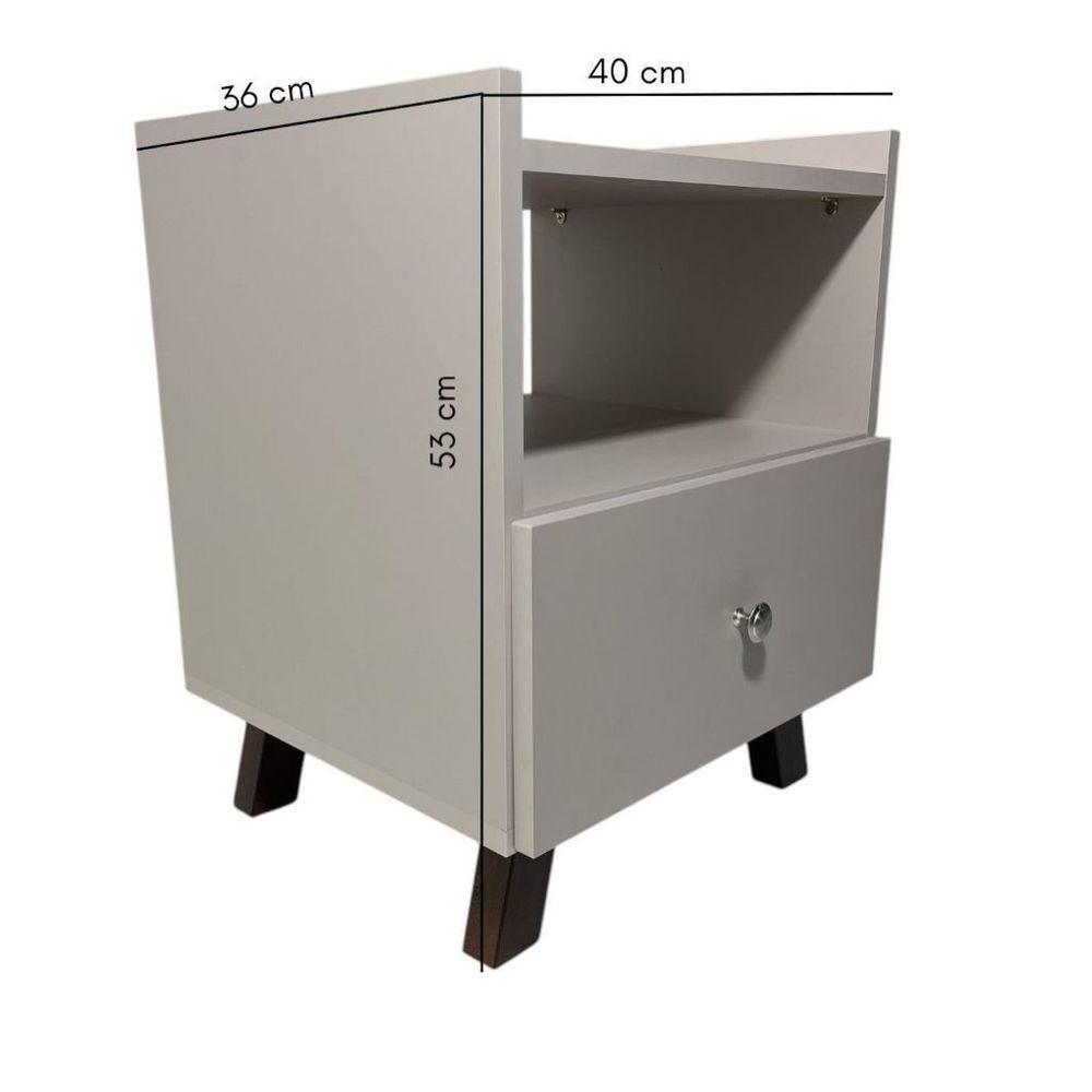 Mesa De Cabeceira Em Mdf Com Uma Gaveta Palmas - 5