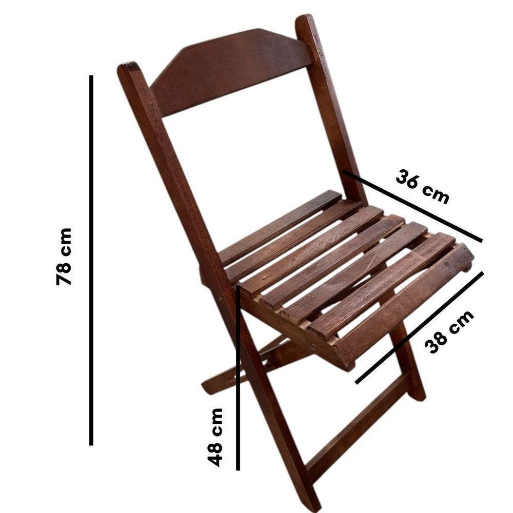 Conjunto Mesa Dobrável 1,20m Com Tampo Em Mdf Ultra Plus E 4 Cadeiras Dobráveis Imbuia - 5