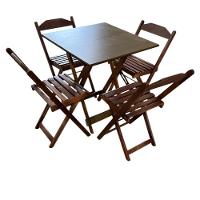 Conjunto Mesa Dobrável Com Tampo Em Mdf Ultra Plus E 4 Cadeiras Dobráveis Imbuia - 3