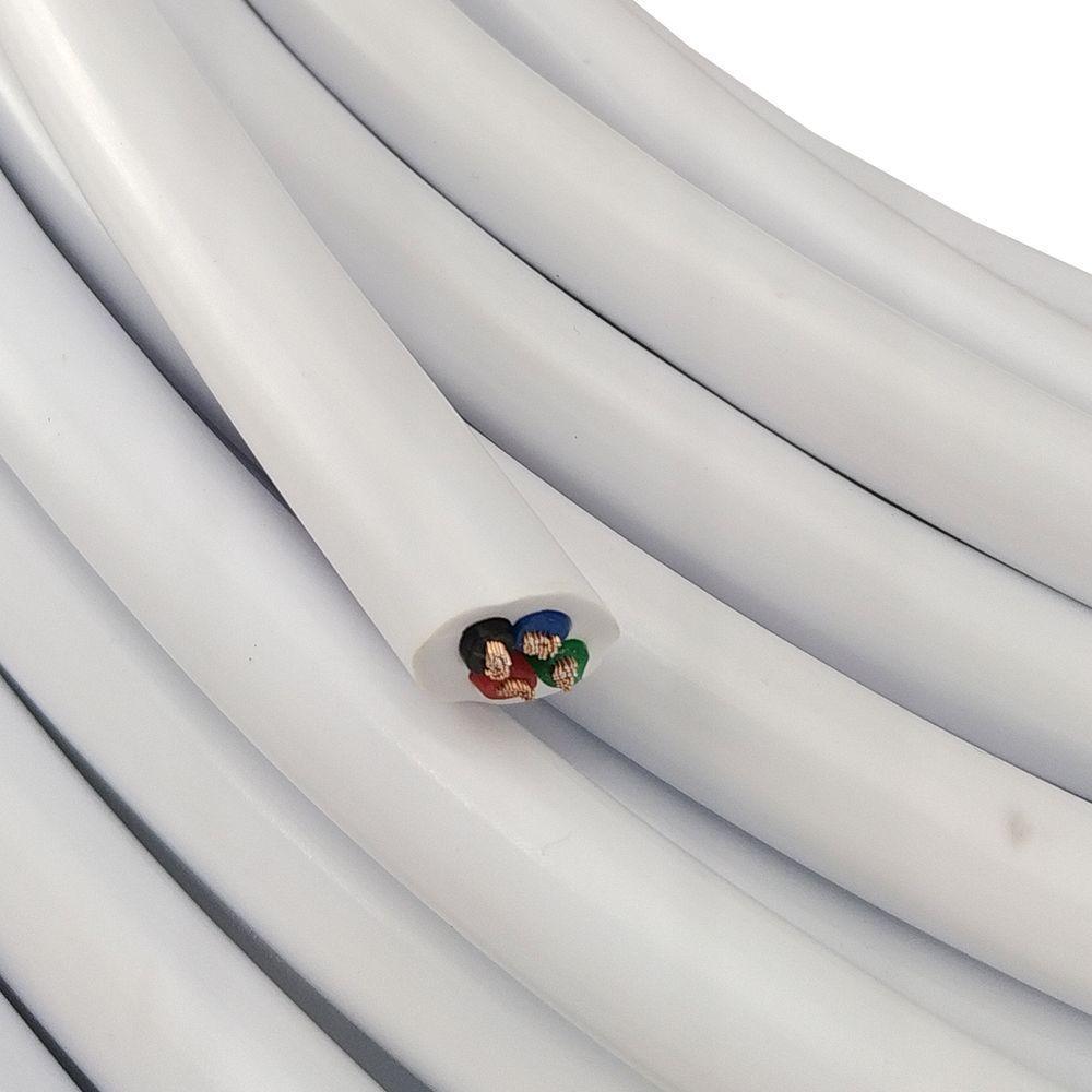 Cabo Pp Branco 4 Vias (4 X 2,5mm) Cobreado 50 Metros - 4