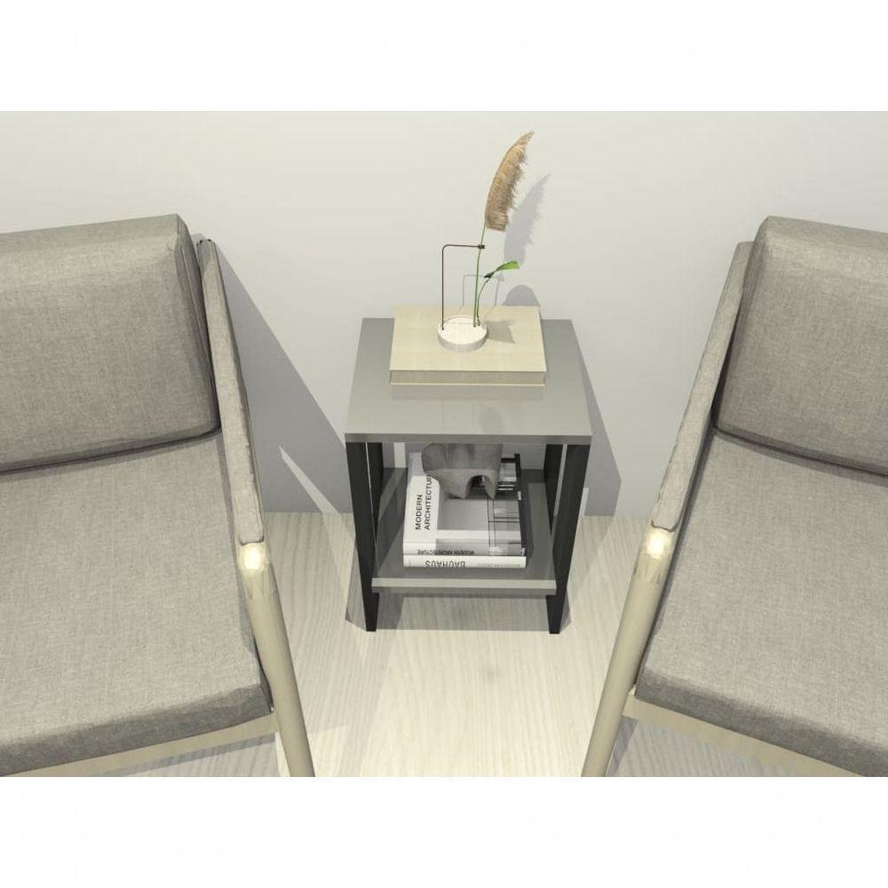 Mesa De Cabeceira Mesa De Apoio Mesa Auxiliar Mesa Lateral Preto E Cinza - 2